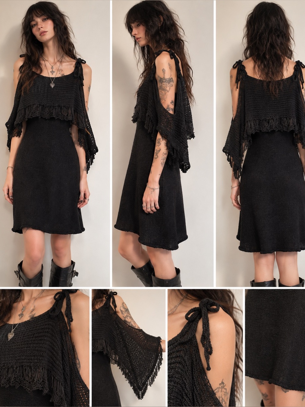 Open shoulder knit dress